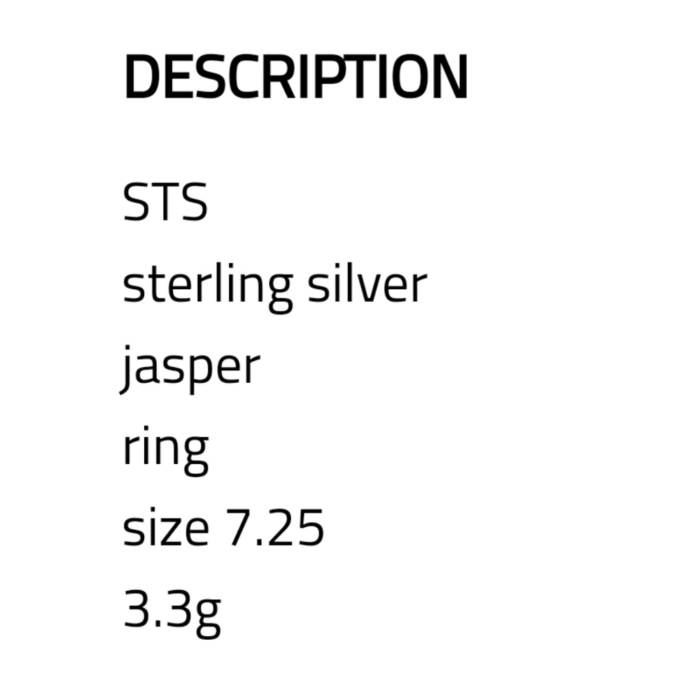 GENUINE JASPER 925 artisan STERLING SILVER RING - Picture 6 of 7